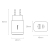 Basues Compact CCXJ-B01 Black - szybka ładowarka sieciowa, czarna (20W, 1x USB-C, 1x USB-A) - wymiary